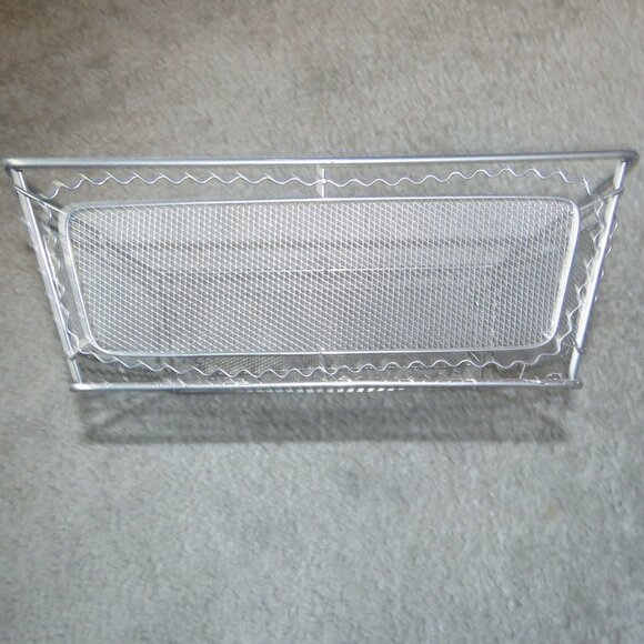 Silvertone Wire Mesh Decorative Rectangle Basket - Picture 5 of 16